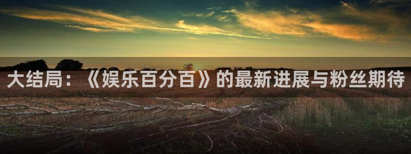永利皇官,apk.：大结局：《娱乐百分百》的最新进展与粉丝期待